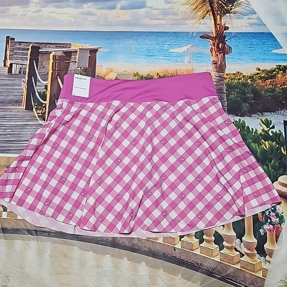 Nike Pink Checkered Skort Size XL New - Picture 8 of 9